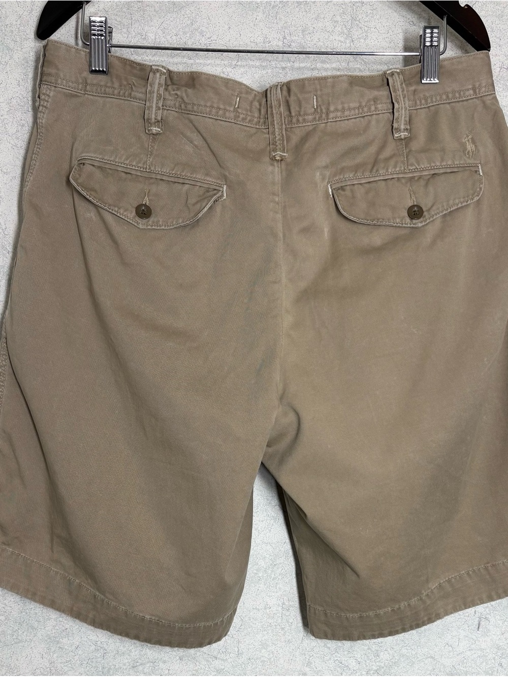 Polo Ralph Lauren•Chino Style•Shorts•Khaki•Flat Front•5 Pocket•Sz 34•Drawstring - Picture 2 of 16